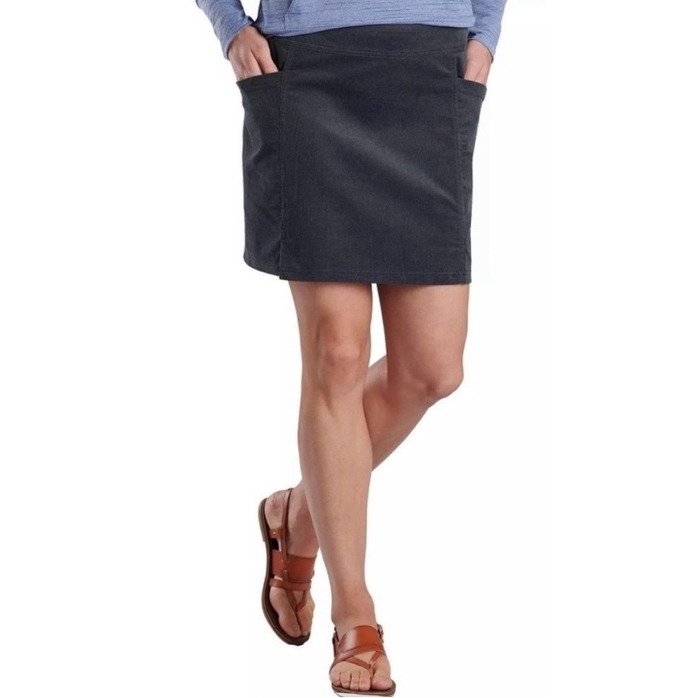 Kuhl Strova cord mini skirt charcoal gray 8